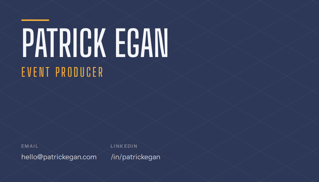 Patrick Egan business card